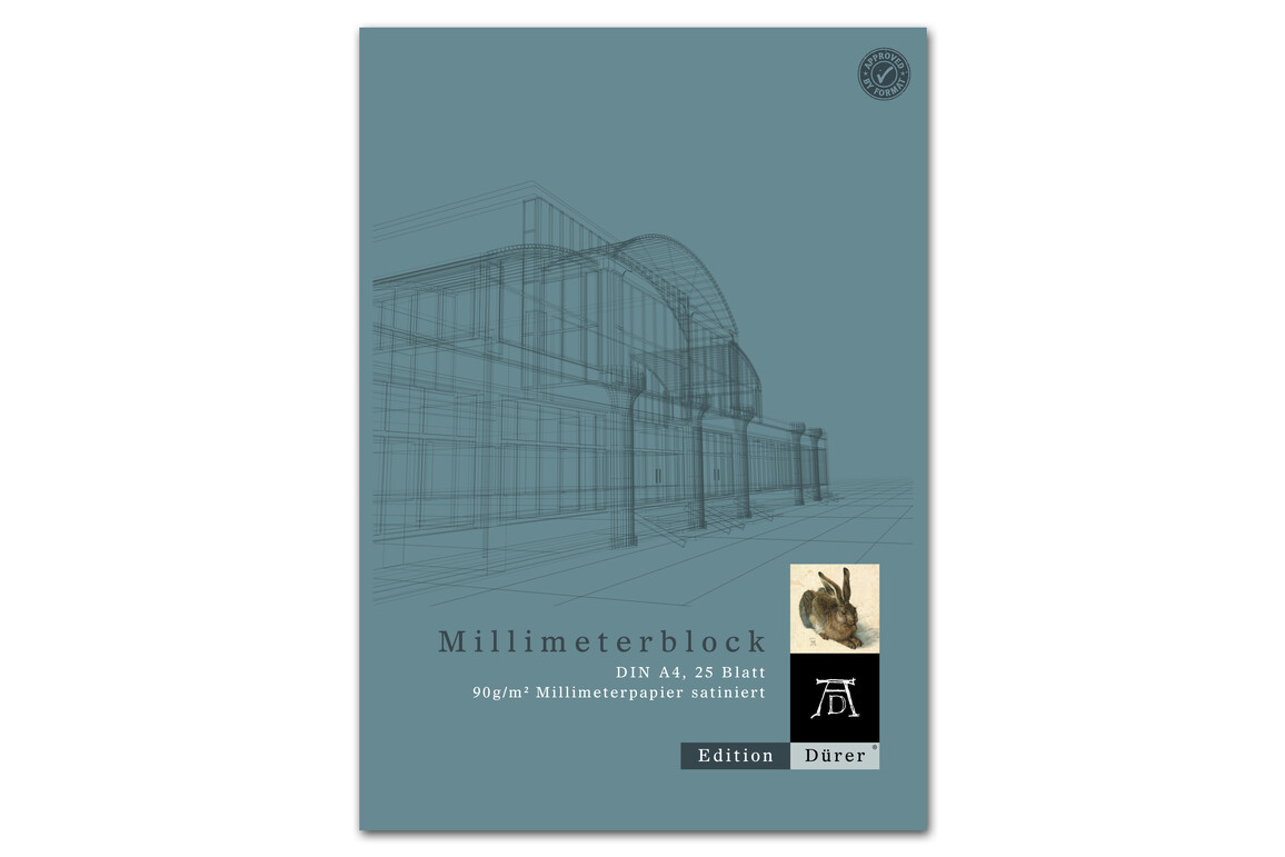 Millimeterpapierblock A4 25 Blatt 90g/qm, Art.-Nr. 036700014 - Paterno Shop