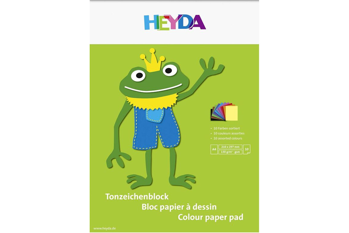 Tonpapierblock Heyda A4 10 Blatt, Art.-Nr. 2047125 - Paterno Shop