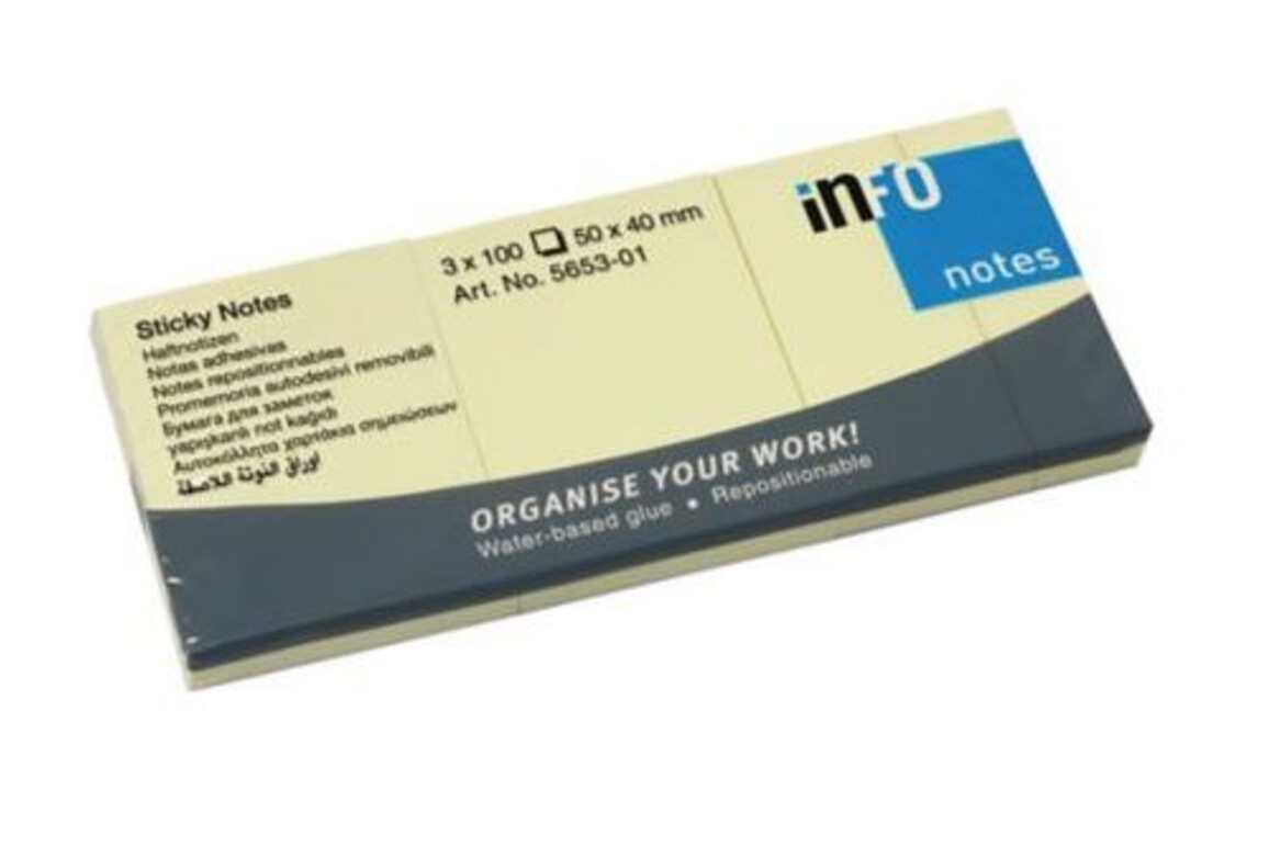 Haftnotizen info notes 50x40 mm gelb, Art.-Nr. 05138 - Paterno Shop