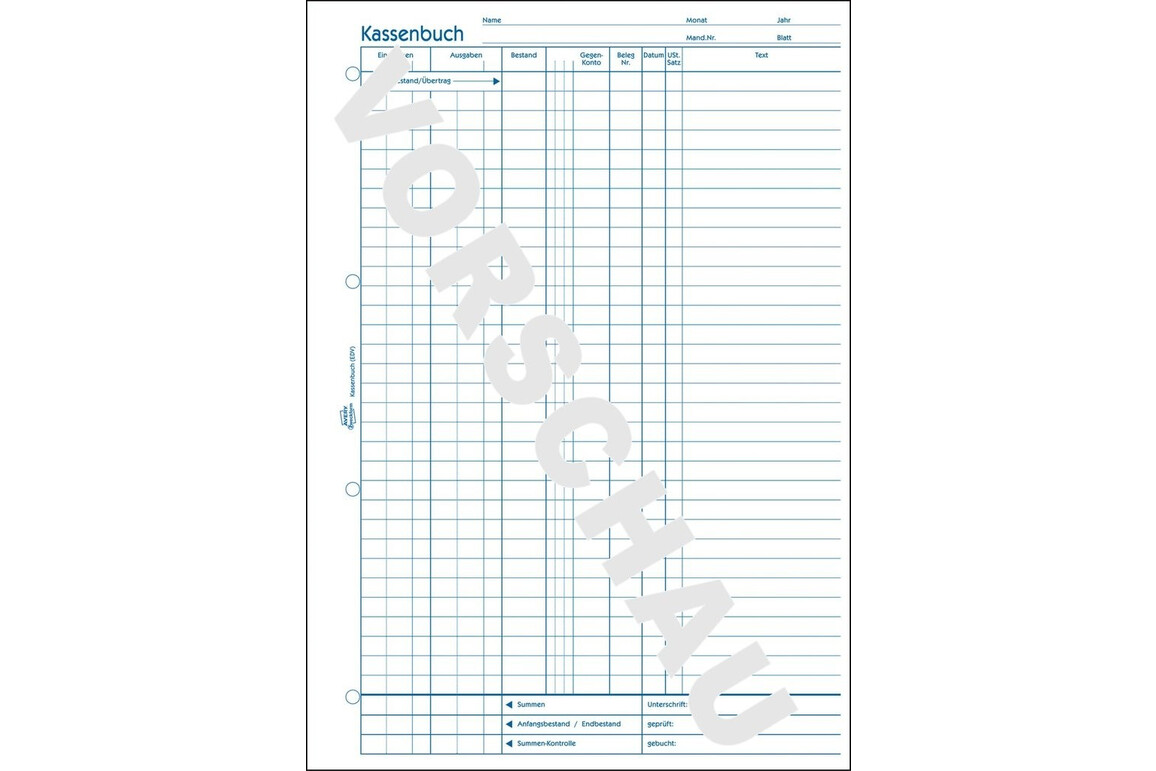 Kassabuch für EDV  A4 hoch, Art.-Nr. 0426ZWF - Paterno Shop