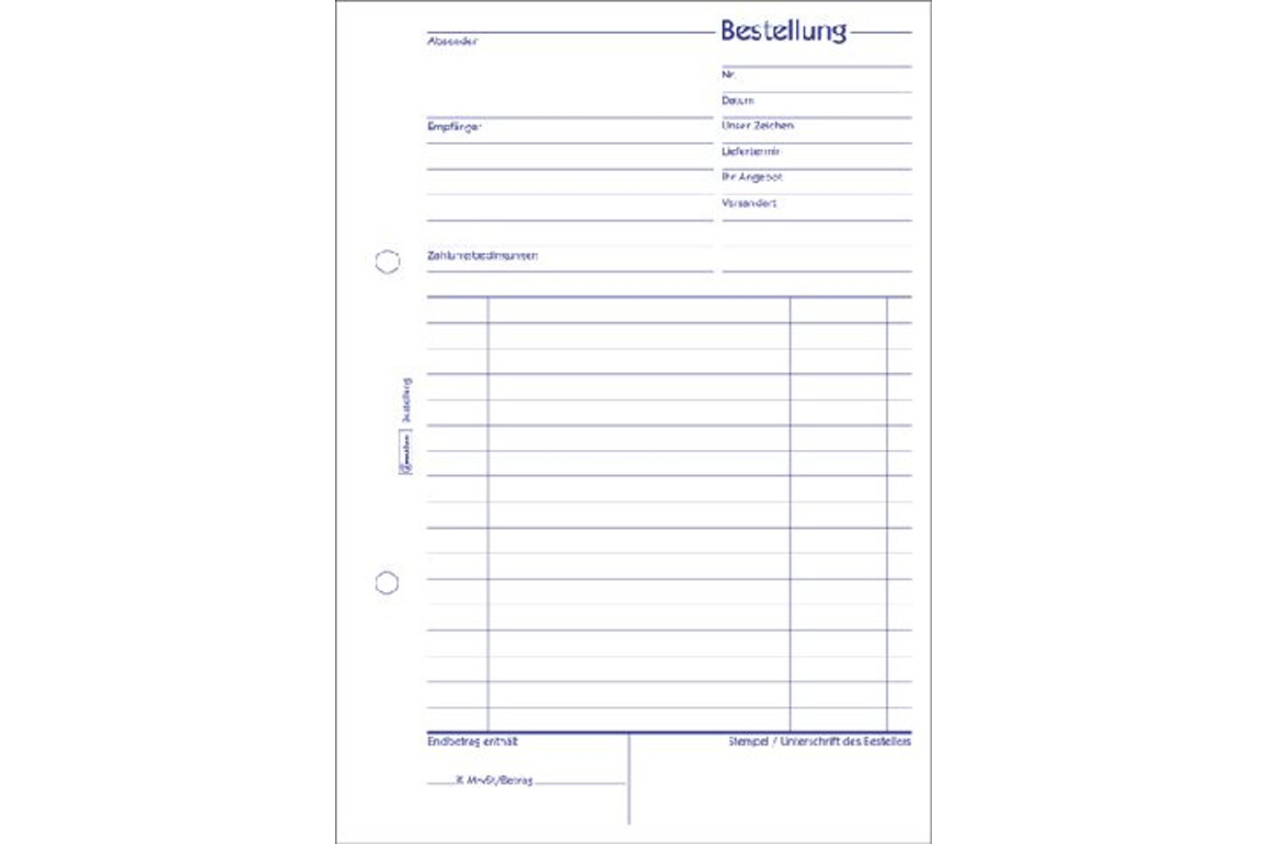 Bestellscheinbuch  DIN A5 hoch 2x50, Art.-Nr. 1406ZWF - Paterno Shop