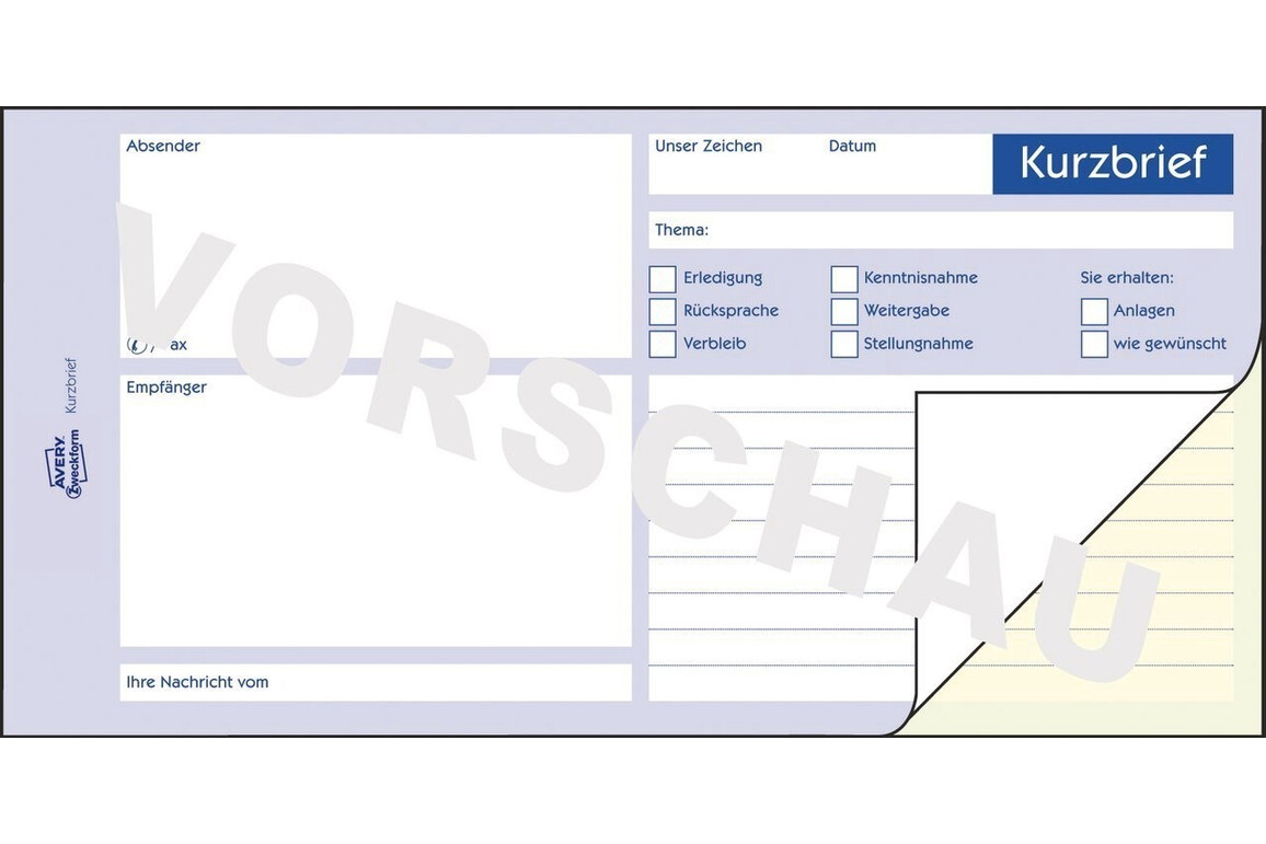 Kurzbrief selbstdurchschreibend 2x40 BLatt, Art.-Nr. 1741ZWF - Paterno Shop Kurzbrief selbstdurchschreibend 2x40 BLatt, Art.-Nr. 1741ZWF - Paterno Shop
