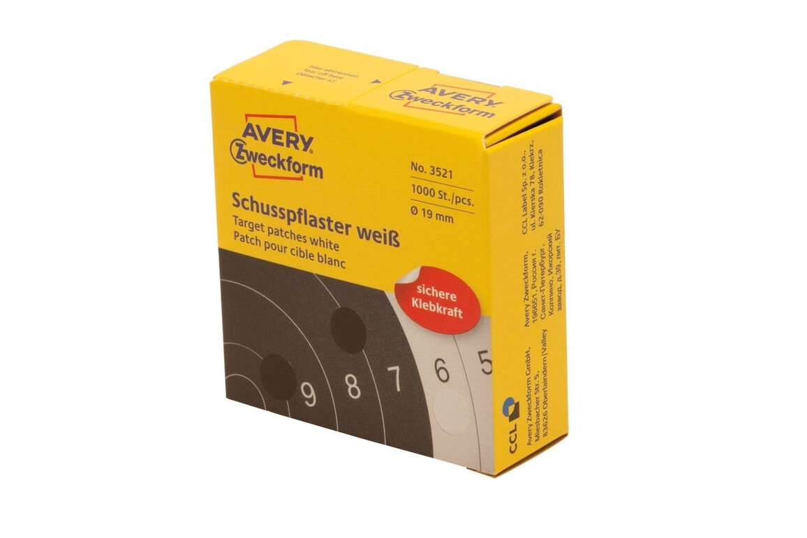 Schusspflaster Ø 19 mm, rund, weiß, Art.-Nr. 3521ZWF - Paterno Shop