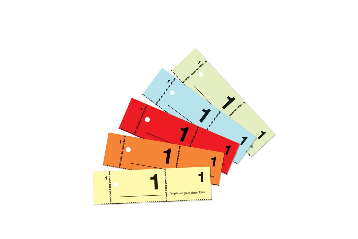 Nummernblock Garderobe A6 1-500 5farben, Art.-Nr. 867ZWF - Paterno Shop