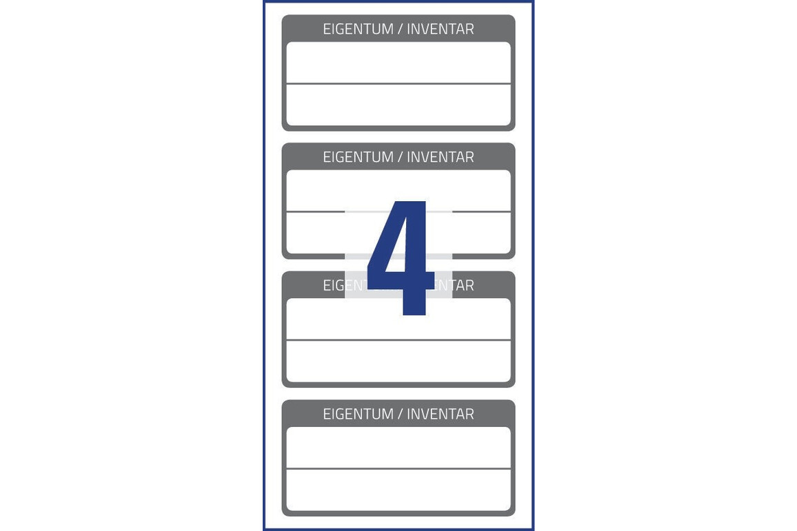 Inventar-Etiketten ZWF 60x30mm, schwarz, Art.-Nr. 6903ZWF - Paterno Shop