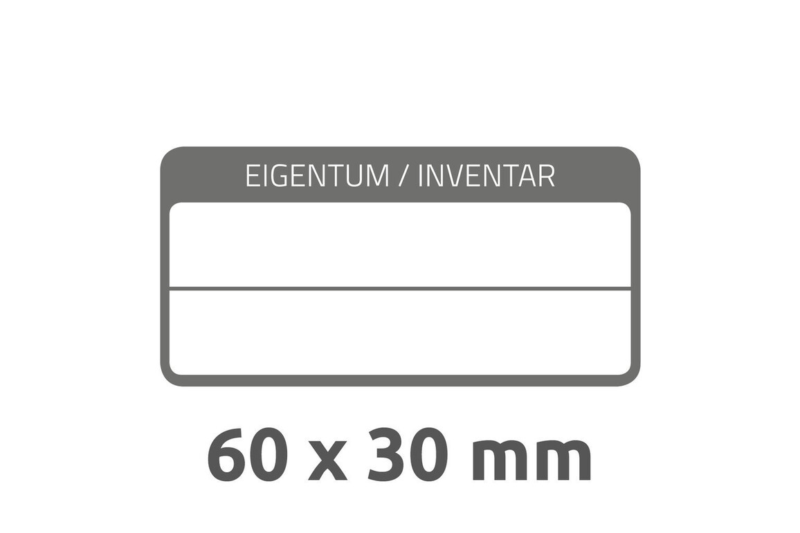 Inventar-Etiketten ZWF 60x30mm, schwarz, Art.-Nr. 6903ZWF - Paterno Shop