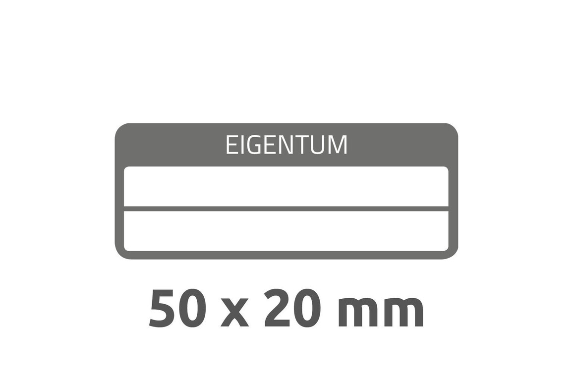 Eigentums-Etiketten ZWF VOID 50 x 20 mm, sw, Art.-Nr. 6923ZWF - Paterno Shop