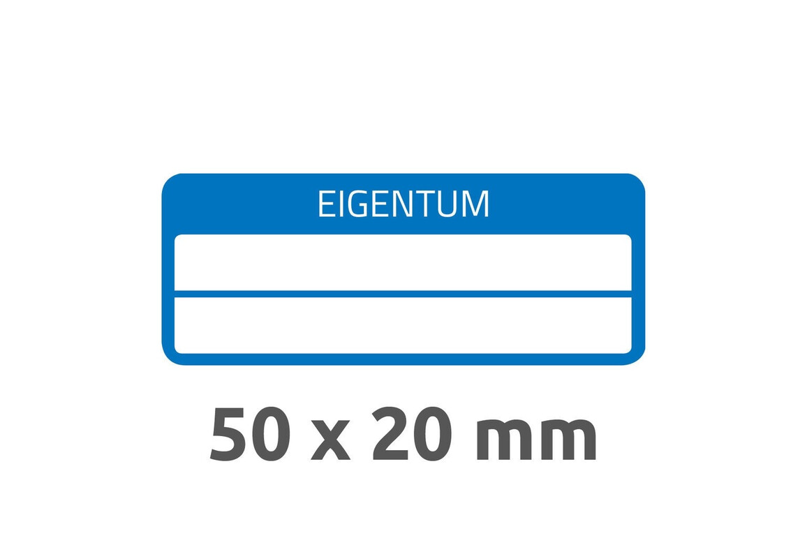 Eigentums-Etiketten ZWF VOID 50 x 20 mm, blau, Art.-Nr. 6924ZWF - Paterno Shop