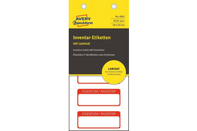 Inventar-Etiketten ZWF 50x20mm, rot, Art.-Nr. 6902ZWF - Paterno Shop