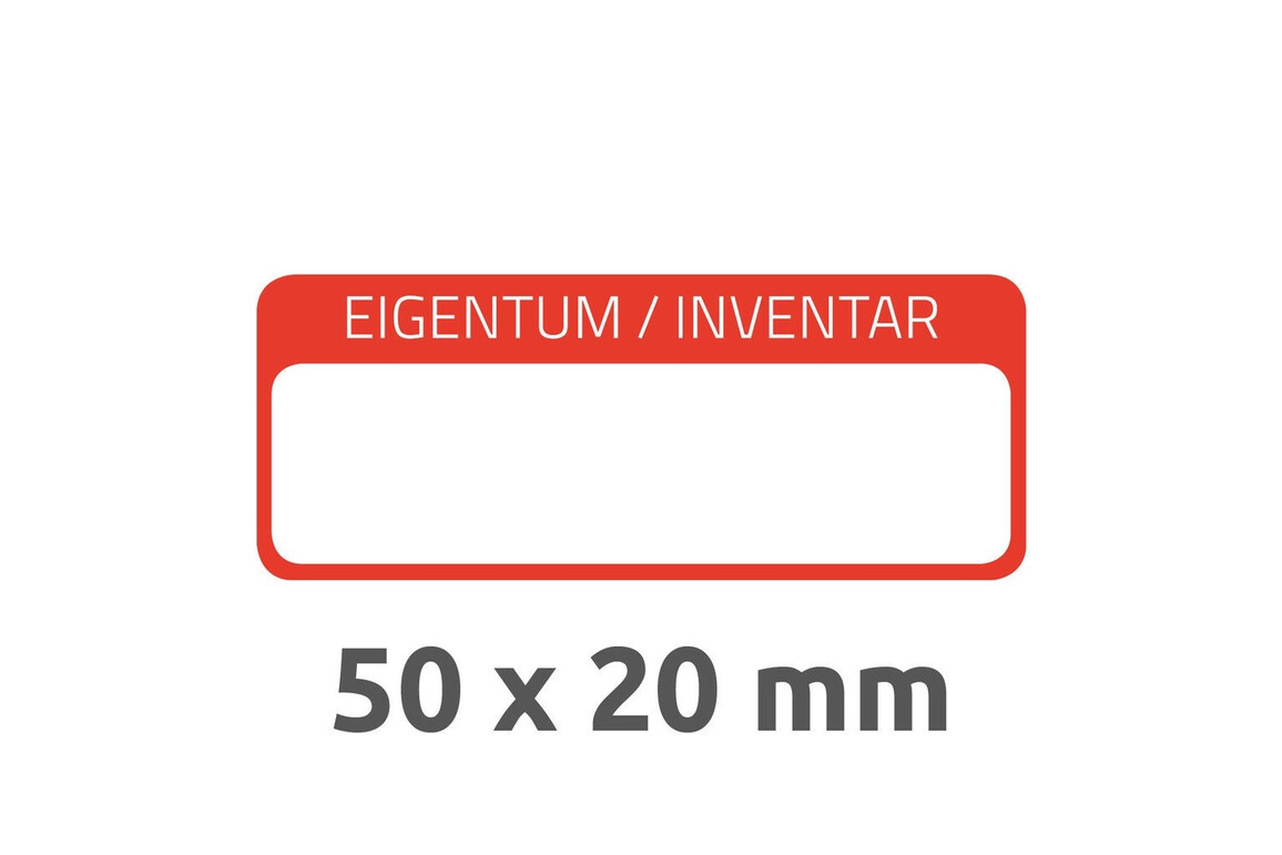 Inventar-Etiketten ZWF 50x20mm, rot, Art.-Nr. 6902ZWF - Paterno Shop