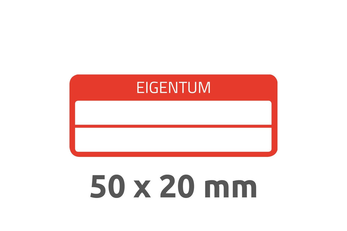 Eigentums-Etiketten ZWF VOID 50 x 20 mm, rot, Art.-Nr. 6925ZWF - Paterno Shop