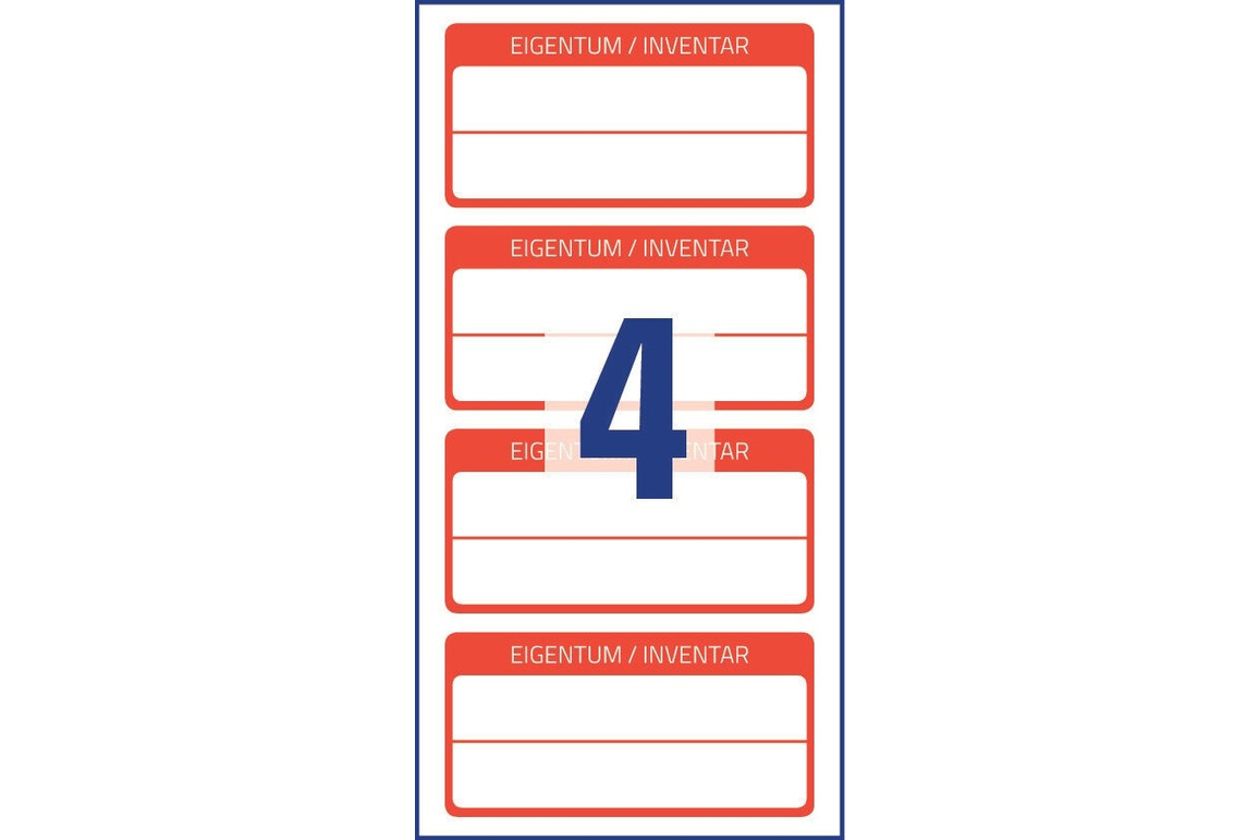 Inventar-Etiketten ZWF 60x30mm, rot, Art.-Nr. 6904ZWF - Paterno Shop