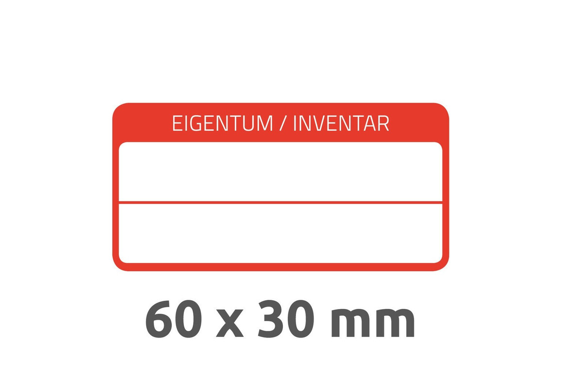 Inventar-Etiketten ZWF 60x30mm, rot, Art.-Nr. 6904ZWF - Paterno Shop