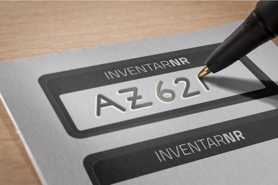 Inventar-Etiketten ZWF 50x20mm, schwarz, Art.-Nr. 6920ZWF - Paterno Shop