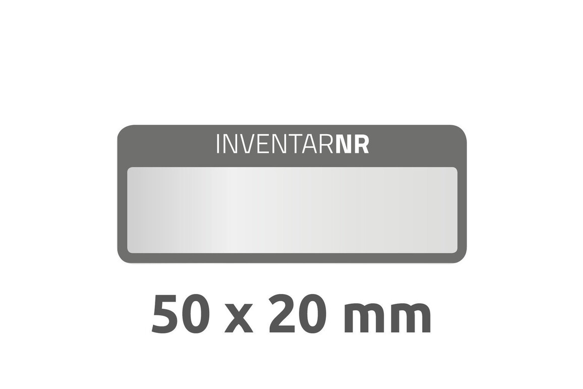 Inventar-Etiketten ZWF 50x20mm, schwarz, Art.-Nr. 6920ZWF - Paterno Shop