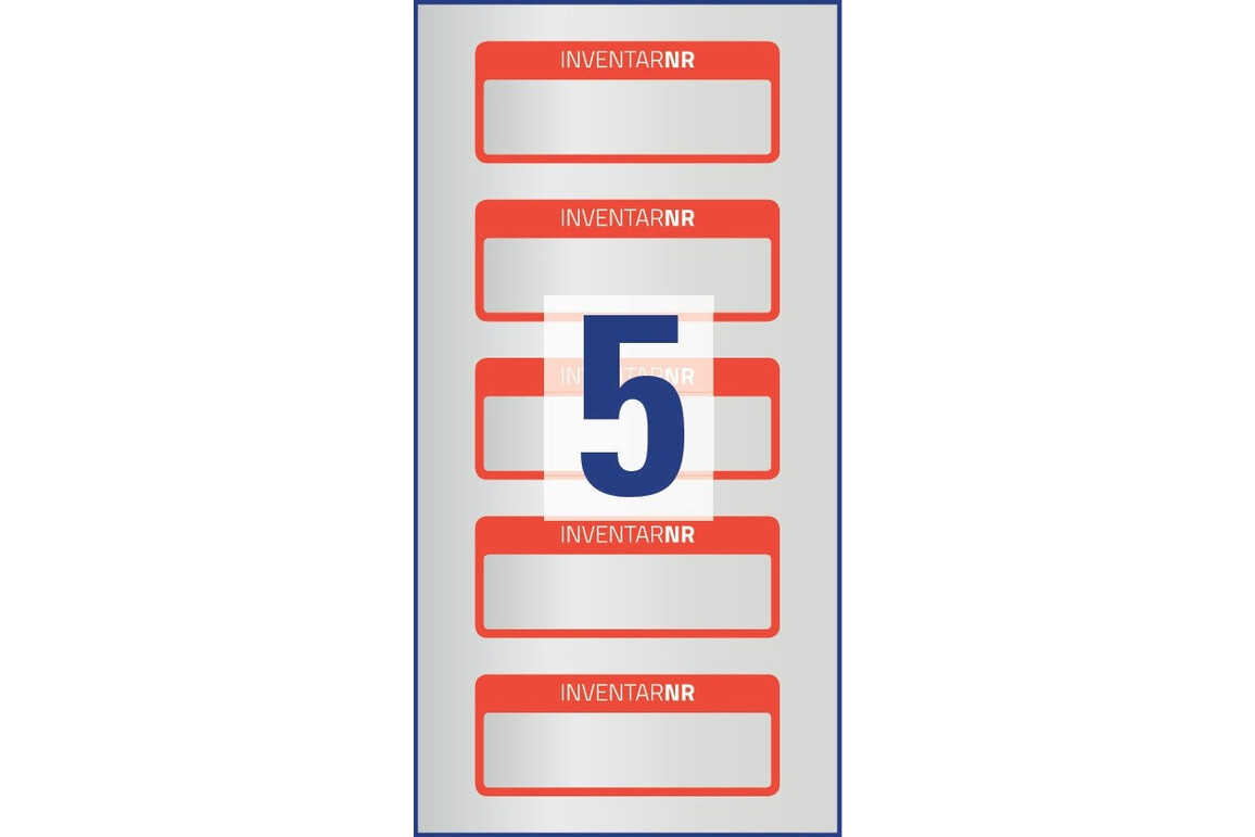 Inventar-Etiketten ZWF 50x20mm, rot, Art.-Nr. 6907ZWF - Paterno Shop