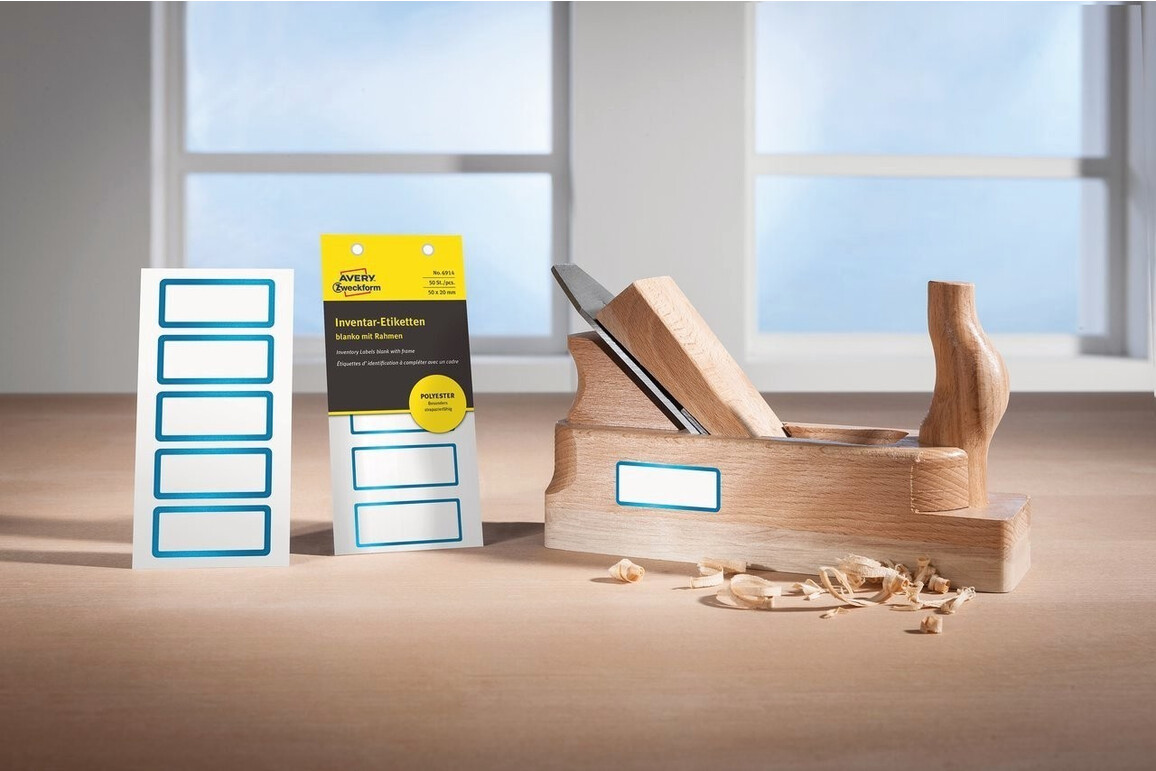 Inventar-Etiketten ZWF 50x20mm, blau, Art.-Nr. 6914ZWF - Paterno Shop