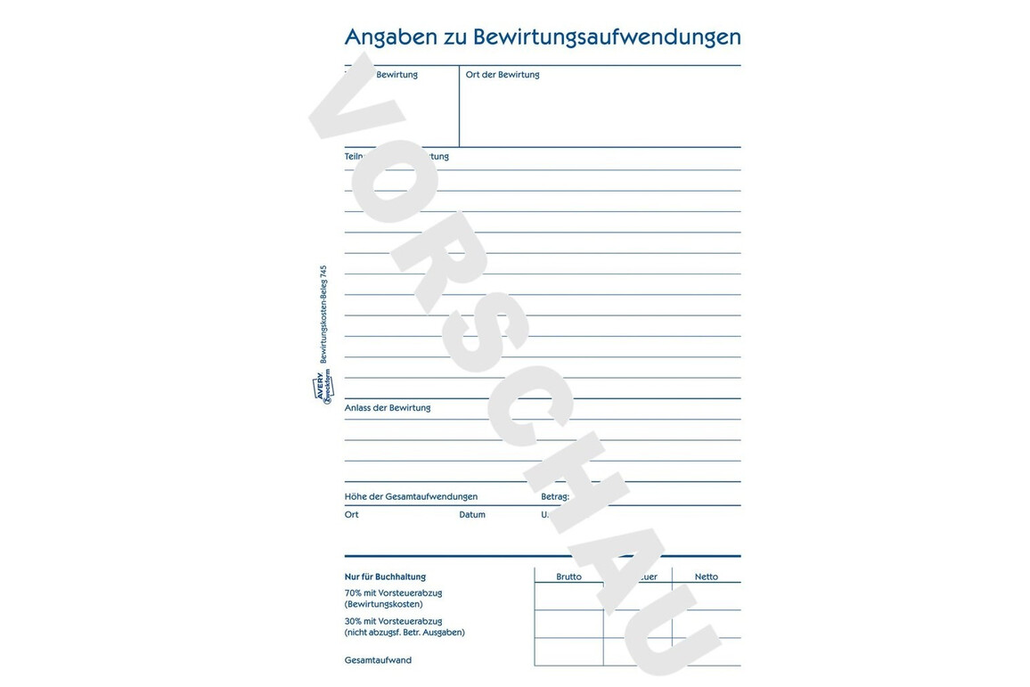 Bewirtungskostbeleg A5 50Blatt, Art.-Nr. 745ZWF - Paterno Shop