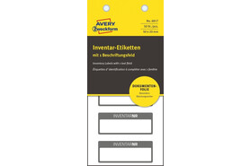 Inventar-Etiketten ZWF 50x20mm, schwarz, Art.-Nr. 6917ZWF - Paterno Shop