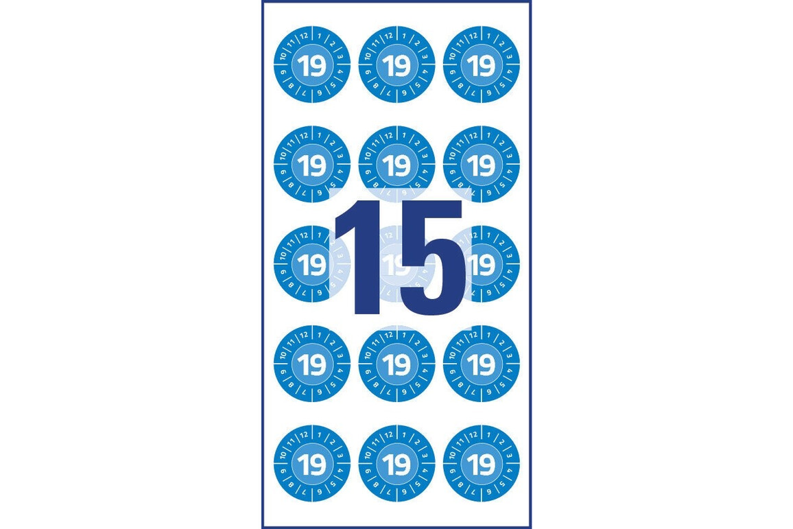 Prüfplaketten ZWF 2019 Vinyl 20mm, blau, Art.-Nr. 6943ZWF - Paterno Shop Prüfplaketten ZWF 2019 Vinyl 20mm, blau, Art.-Nr. 6943ZWF - Paterno Shop