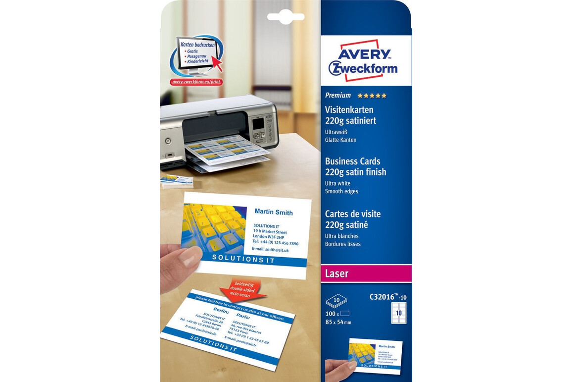 Visitenkarten ZWF sat 220g, Art.-Nr. C32016-10 - Paterno Shop