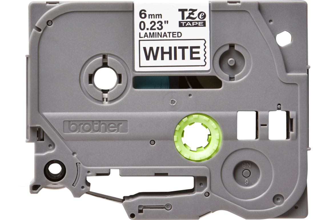 Beschriftungsband Brother 6mm schwarz auf weiss, Art.-Nr. TZ211 - Paterno Shop