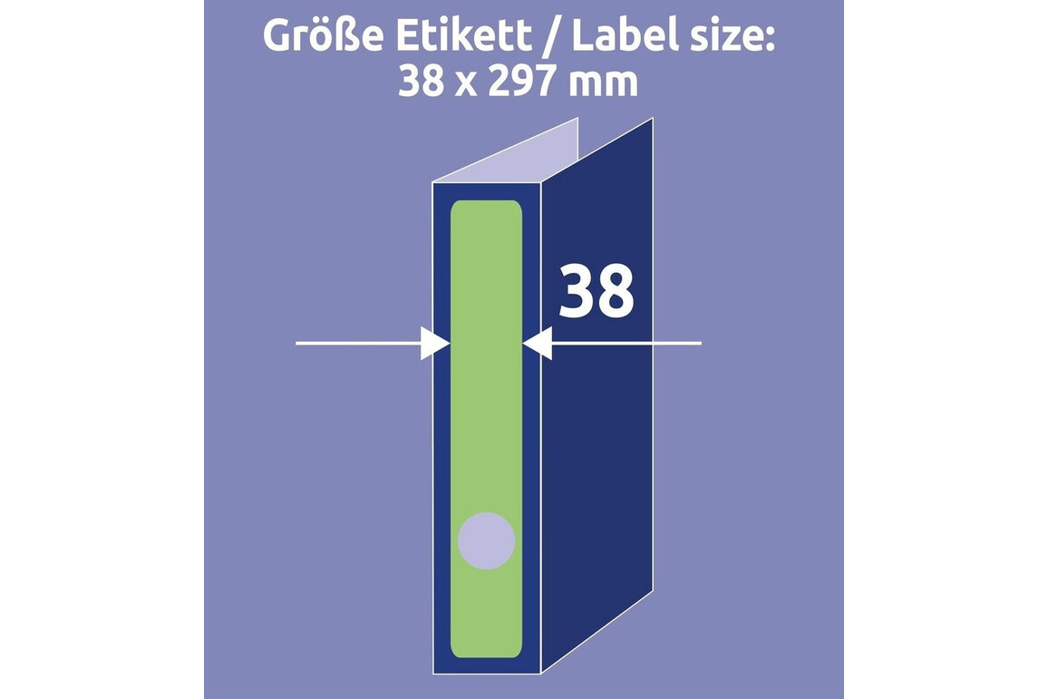 Etiketten A4 Ordnerrücken 38 x 297 mm grün, Art.-Nr. L474-20-GN - Paterno Shop Etiketten A4 Ordnerrücken 38 x 297 mm grün, Art.-Nr. L474-20-GN - Paterno Shop