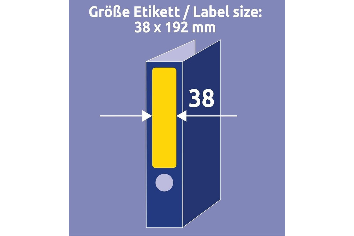 Etiketten A4 Ordnerrücken 38 x 192 mm gelb, Art.-Nr. L476-25-GE - Paterno Shop Etiketten A4 Ordnerrücken 38 x 192 mm gelb, Art.-Nr. L476-25-GE - Paterno Shop