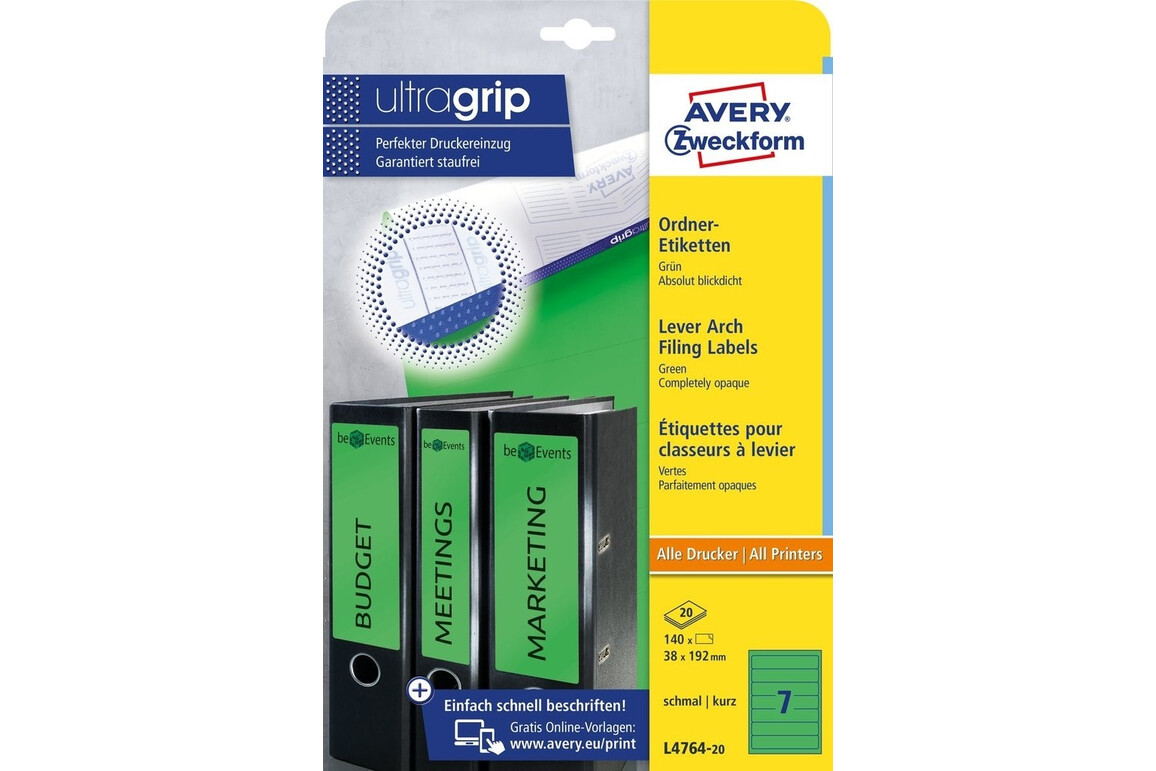 Etiketten A4 Ordnerrücken 38 x 192 mm grün, Art.-Nr. L476-25-GN - Paterno Shop Etiketten A4 Ordnerrücken 38 x 192 mm grün, Art.-Nr. L476-25-GN - Paterno Shop
