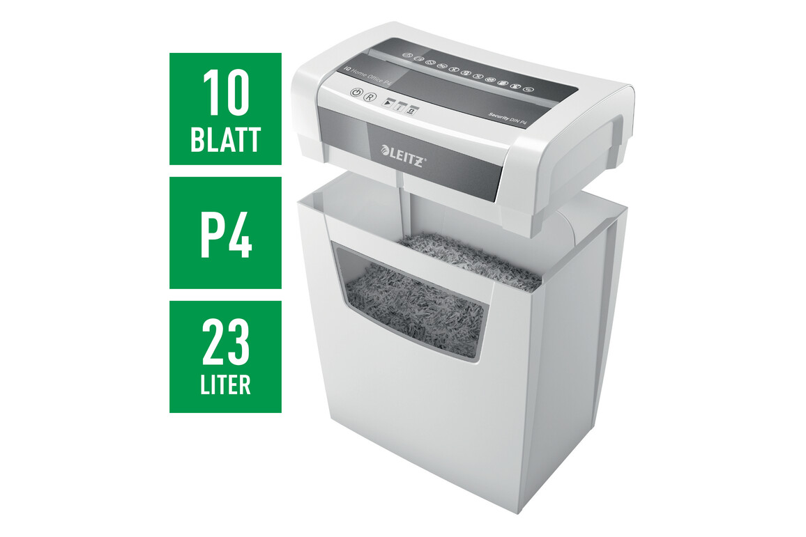 Aktenvernichter Leitz IQ Home weiß, Art.-Nr. 8009-00-00 - Paterno Shop