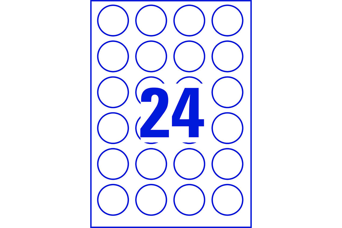 Etiketten wiederablösbar  rund 40mm, Art.-Nr. 5080ZWF - Paterno Shop