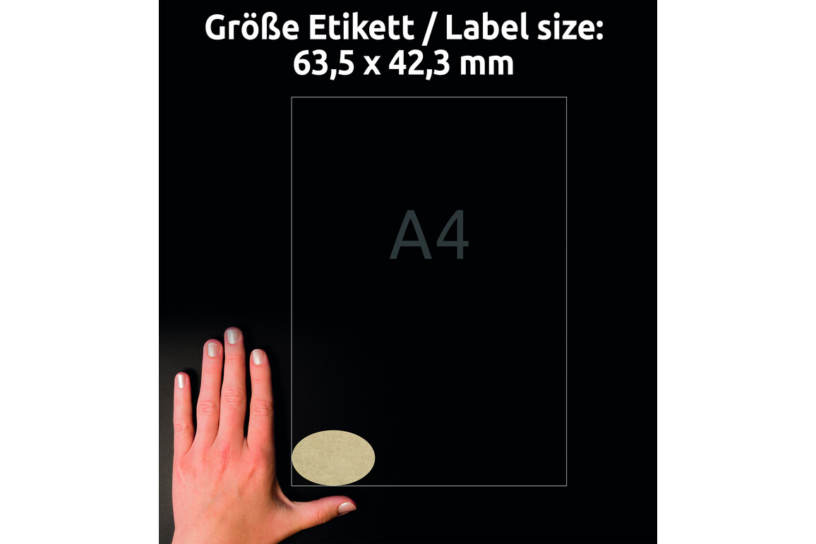 Etiketten ZWF 63,5x42,3mm naturbraun, Art.-Nr. L7103-25 - Paterno Shop