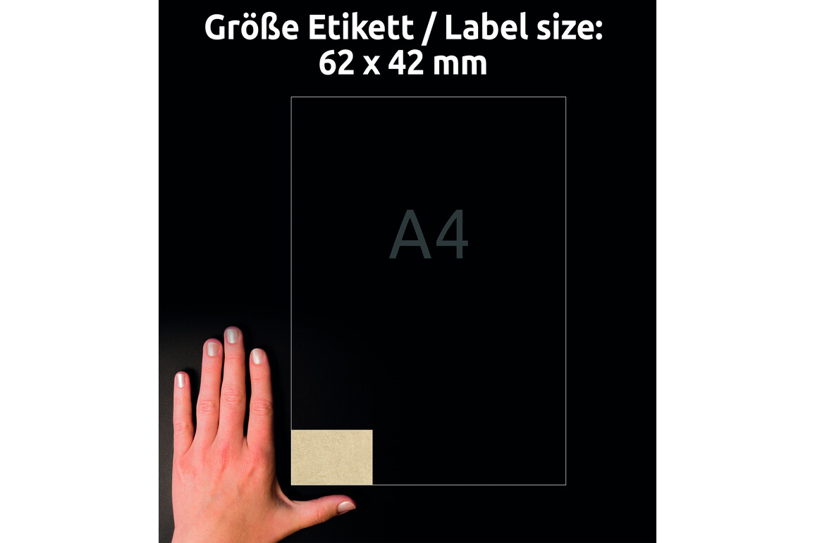 Etiketten ZWF 62x42mm naturbraun, Art.-Nr. L7110-25 - Paterno Shop