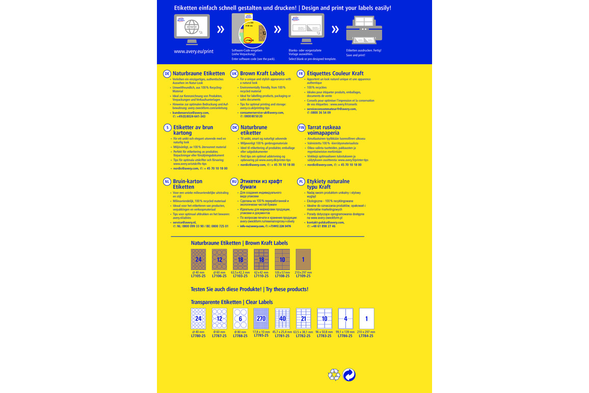 Etiketten ZWF 62x42mm naturbraun, Art.-Nr. L7110-25 - Paterno Shop