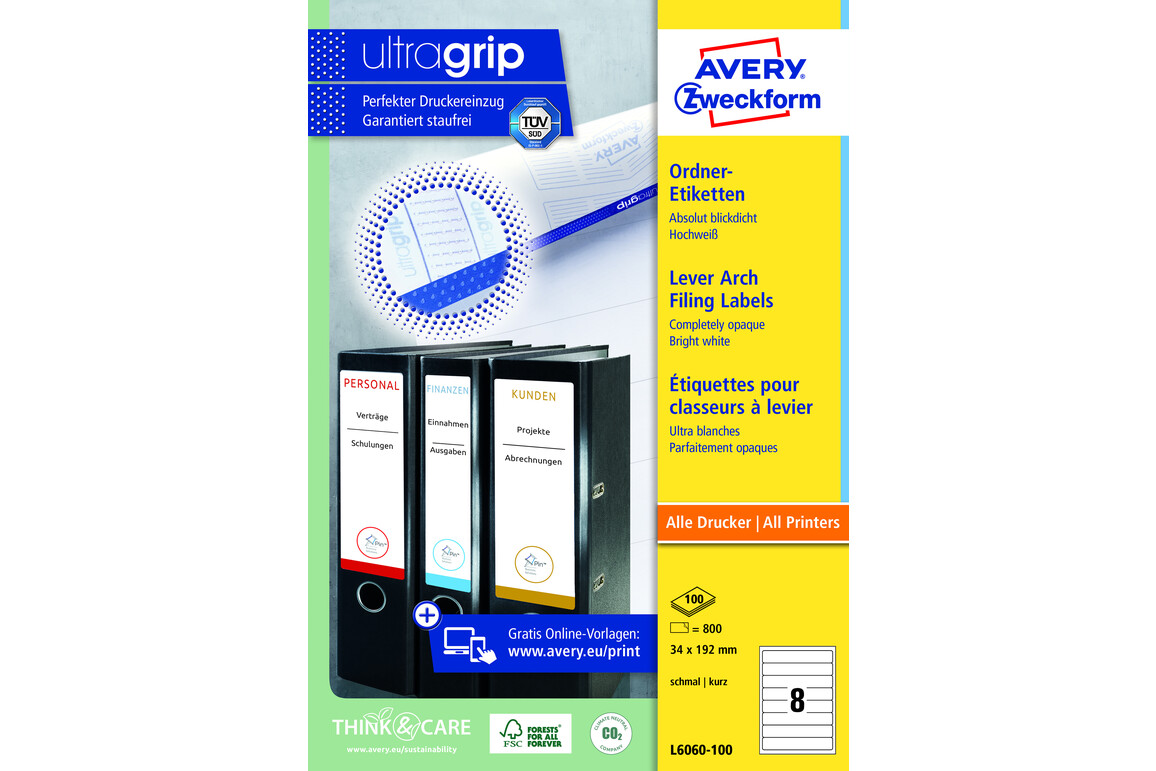 Etiketten Ordnerrücken A4 192x34 mm weiss, Art.-Nr. L6060-100 - Paterno Shop Etiketten Ordnerrücken A4 192x34 mm weiss, Art.-Nr. L6060-100 - Paterno Shop