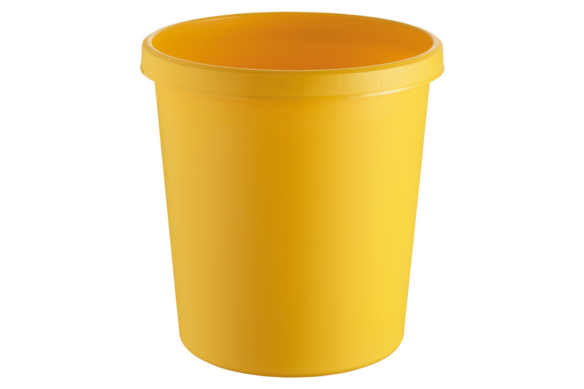 Papierkorb Helit Objekt 18 Liter mit Griffrand gelb, Art.-Nr. H61058-GE - Paterno Shop