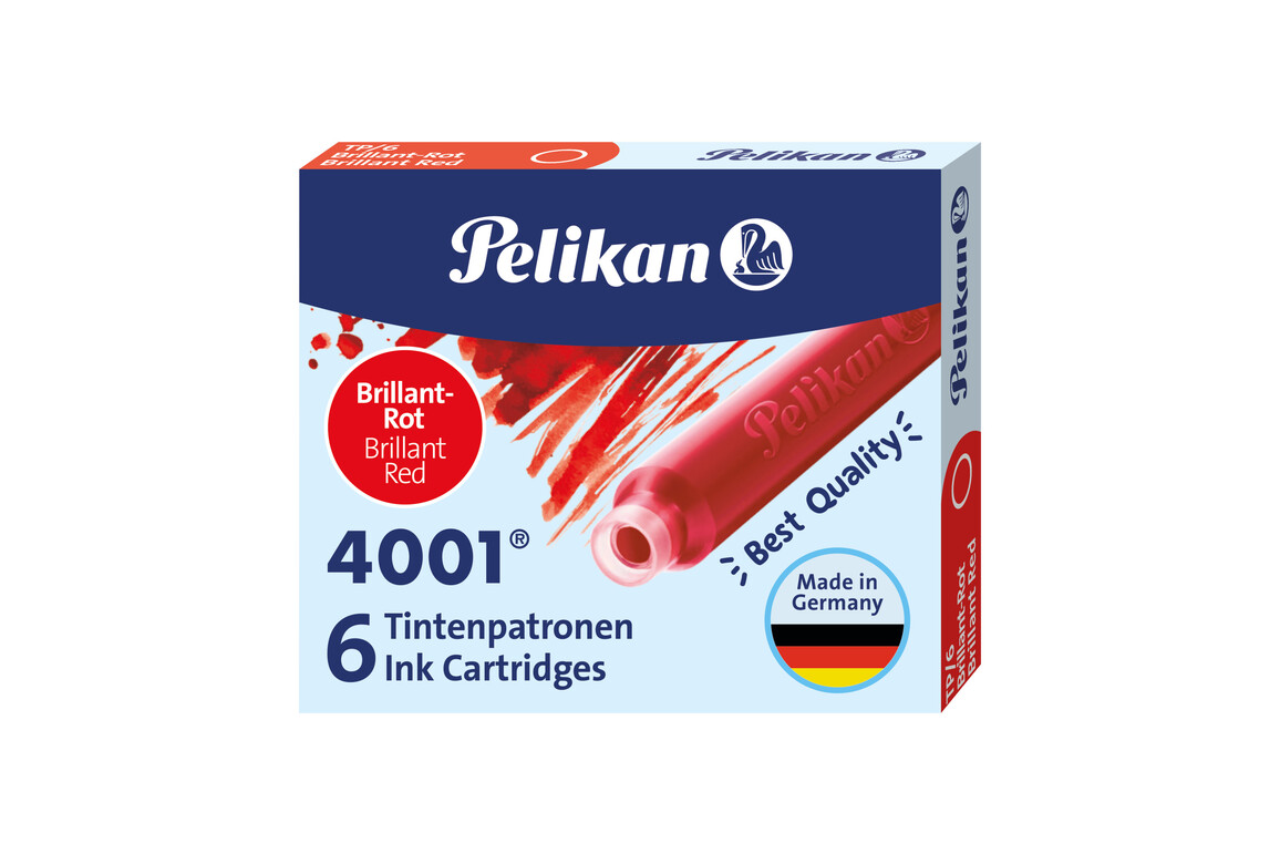 Tintenpatrone Pelikan TP/6 4001 brill.-rot, Art.-Nr. 315000-RT - Paterno Shop
