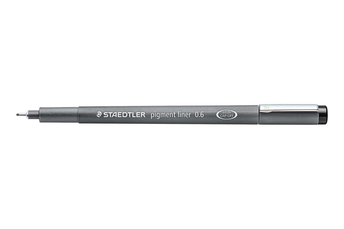 Fineliner Staedtler Pigment Liner 0,6mm schwarz, Art.-Nr. 3080-SW6 - Paterno Shop