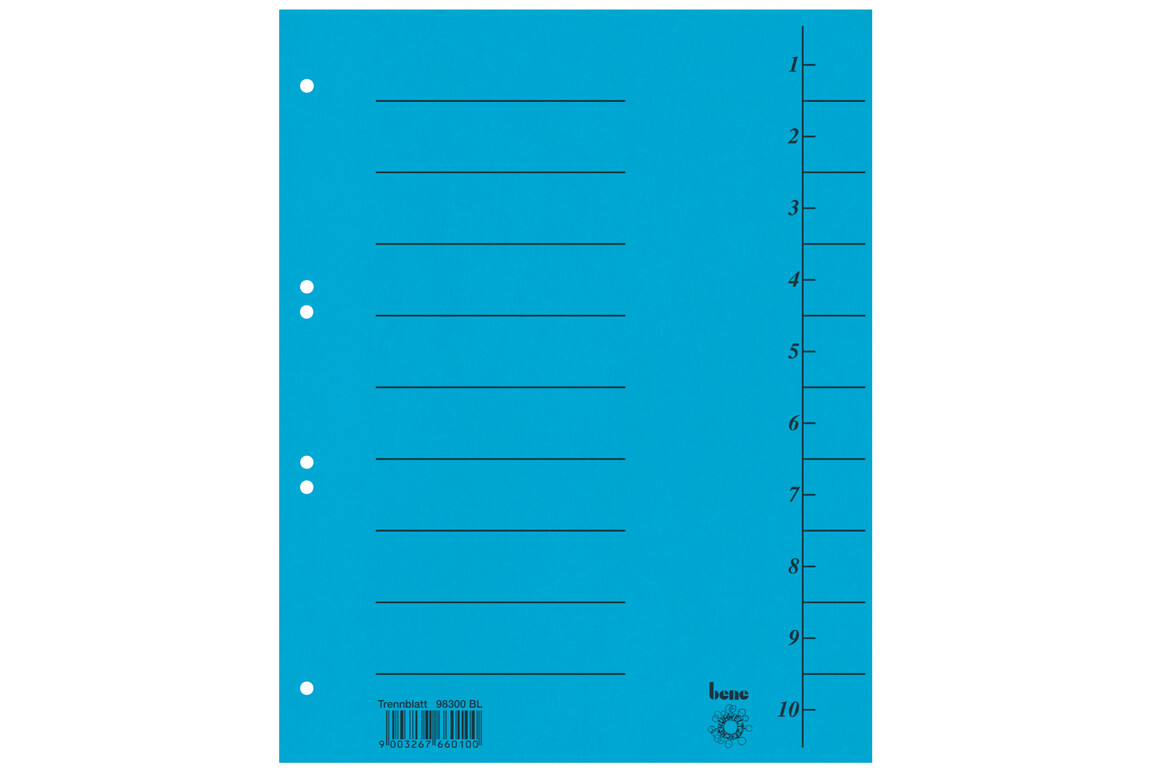 Trennblätter Bene A4 intensivblau, Art.-Nr. 098300-IBL - Paterno Shop