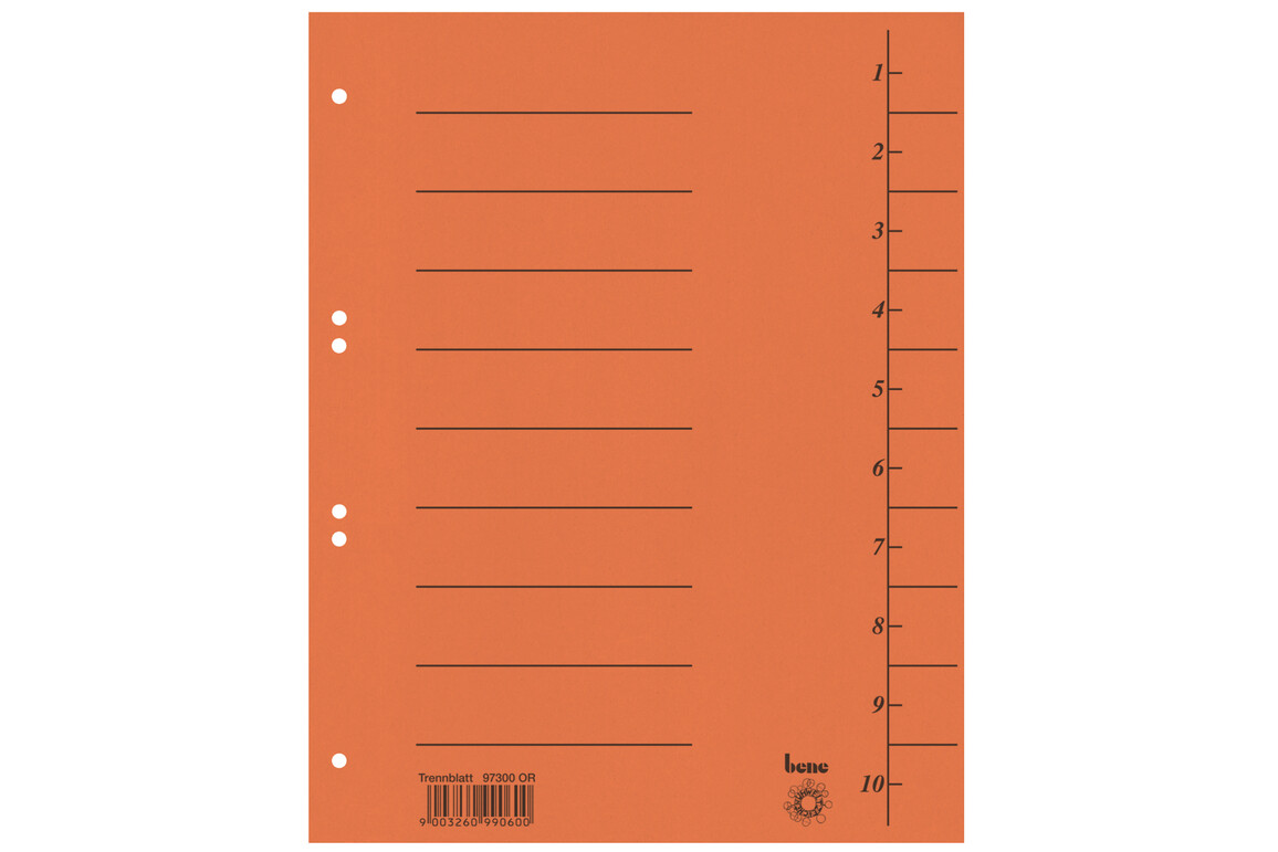 Trennblätter Bene A4 orange, Art.-Nr. 097300-OR - Paterno Shop
