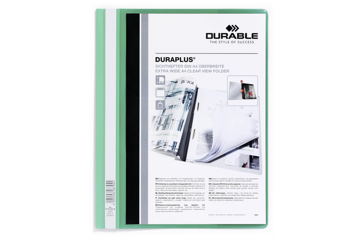 Angebotsmappe Durable Duraplus A4 grün, Art.-Nr. 2579-GN - Paterno Shop