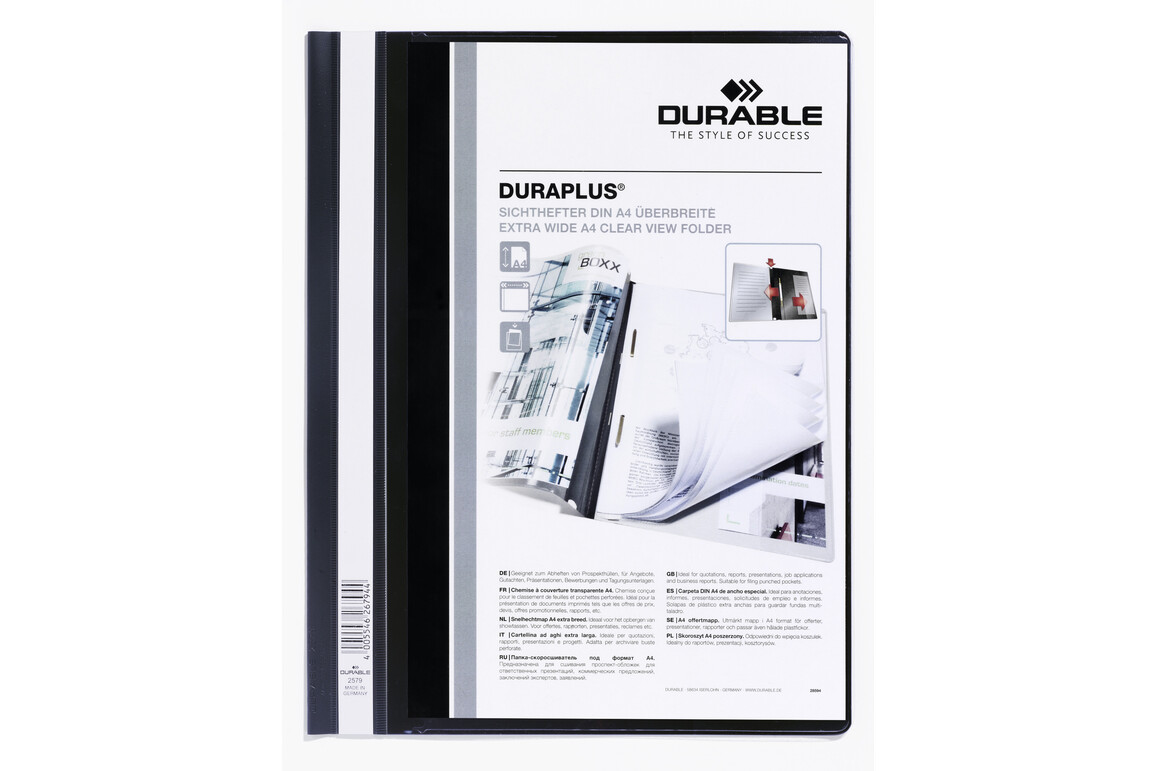 Angebotsmappe Durable Duraplus A4 schwarz, Art.-Nr. 2579-SW - Paterno Shop