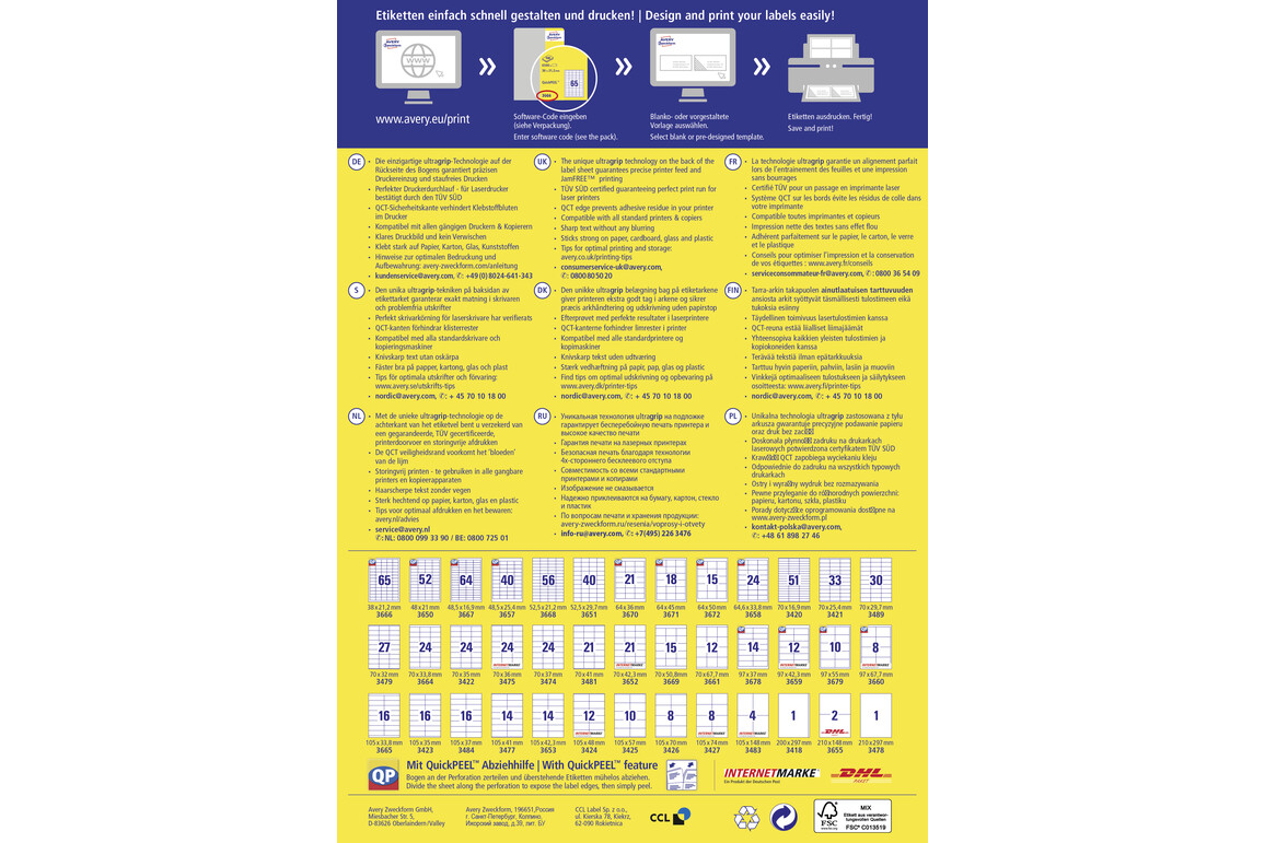 Universaletiketten A4 3420 weiss 70x16,9mm, Art.-Nr. ZWF-3420 - Paterno Shop Universaletiketten A4 3420 weiss 70x16,9mm, Art.-Nr. ZWF-3420 - Paterno Shop
