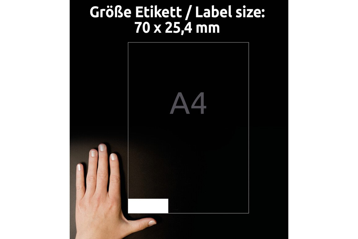 Universaletiketten A4 3421 weiss 70x25,4mm, Art.-Nr. ZWF-3421 - Paterno Shop
