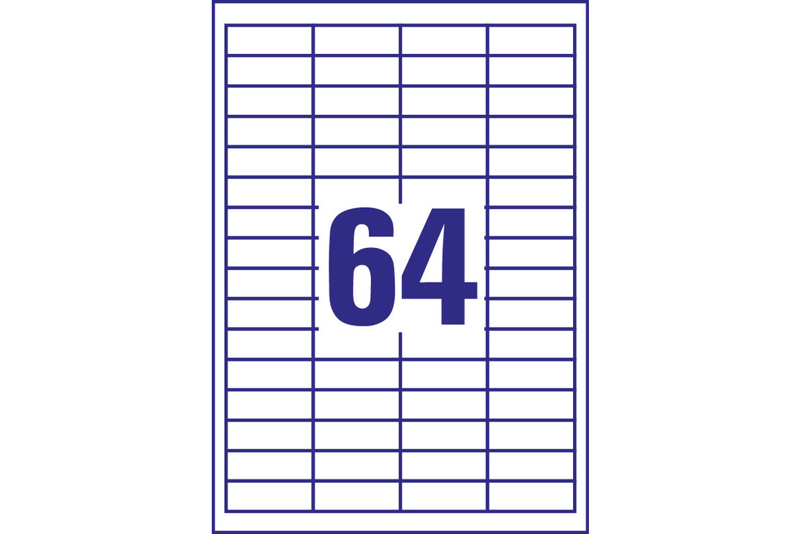 Universaletiketten A4 3667 weiss 48,5x16,9mm, Art.-Nr. ZWF-3667 - Paterno Shop