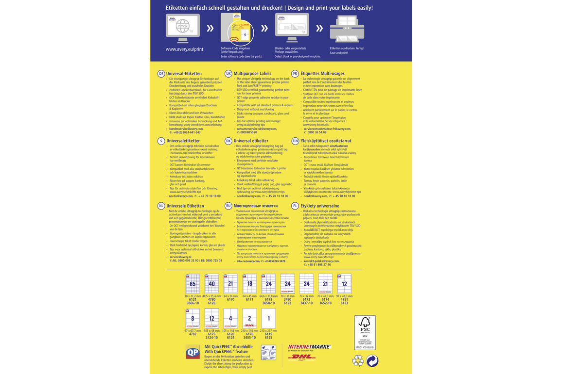 Kopieretiketten ZWF 105x148, Art.-Nr. 6120ZWF - Paterno Shop