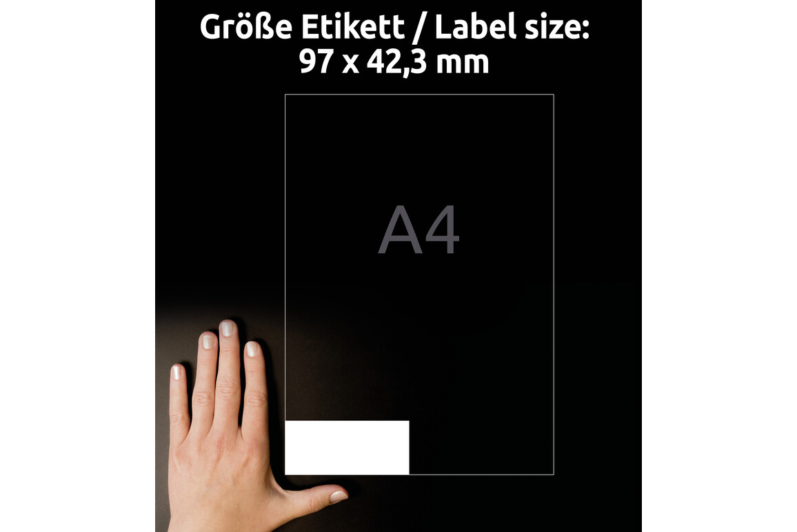 Etiketten Avery InkjetLaserCopy 97x42,3mm, Art.-Nr. 6123ZWF - Paterno Shop