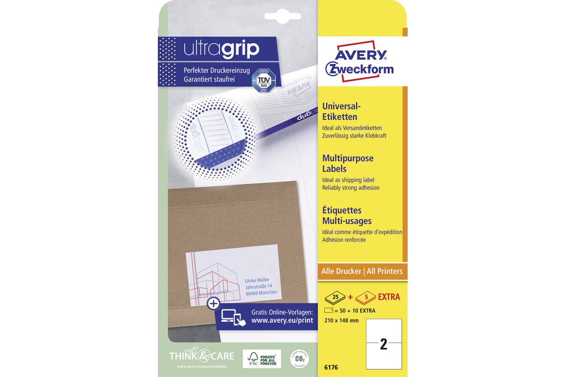 Universal-Etiketten permanent 210x148mm, Art.-Nr. 6176ZWF - Paterno Shop