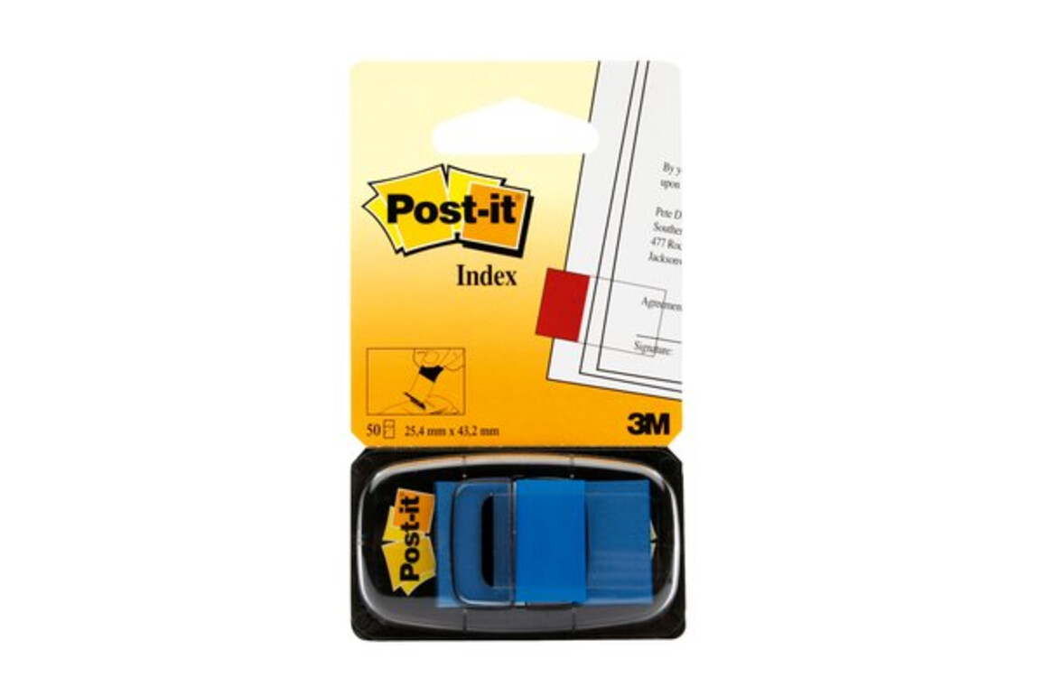 Haftstreifen Post-it Index 25,4x43,7mm blau, Art.-Nr. 680-BL - Paterno Shop