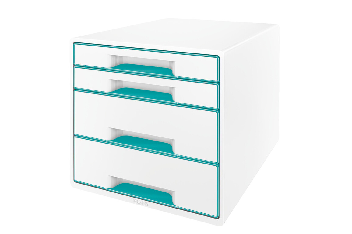 Schubladenbox Leitz CUBE WOW 4S eisblau metallic, Art.-Nr. 521310-EBME - Paterno Shop